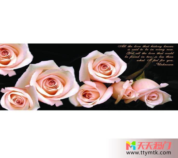 花英文叶子温情玫瑰移图 浪漫玫瑰中国移门图库EM-3342温情玫瑰