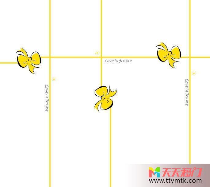线条蝴蝶结英文爱的情结移图 情人结欧式玻璃移门EM-3348爱的情结