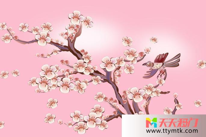 喜鹊花移图 喜上枝头玻璃移门JXB-071
