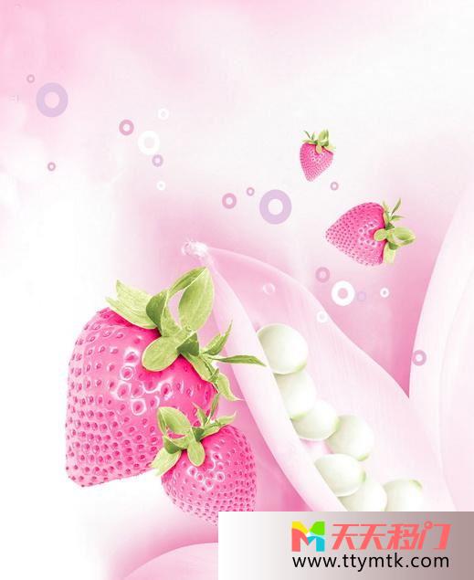 草莓气泡粉红色移图 草莓移门图库RYA-116