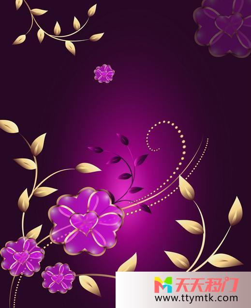 红心花紫色调移图 红心花卫生间移门RYA-162