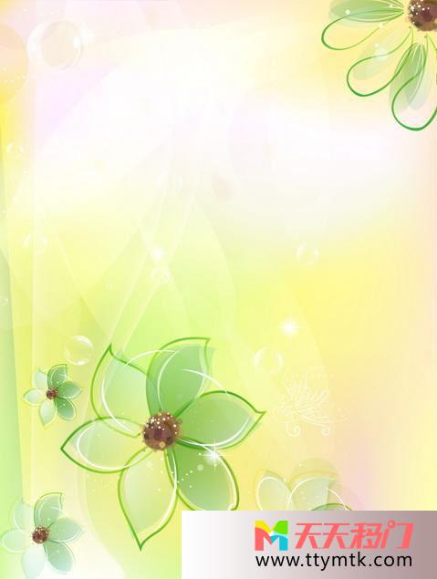 花花蕊背景色移图 绿色鲜花K-4066