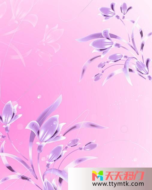 花叶子背景色移图 紫色花k-2021