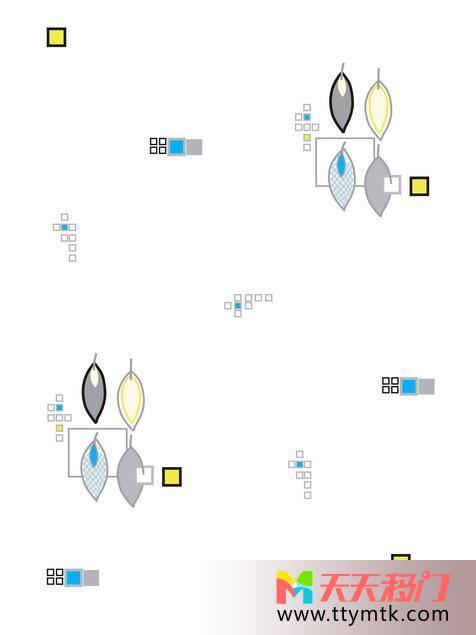 叶子方块乱码移图 四叶窗帘图案SG-014