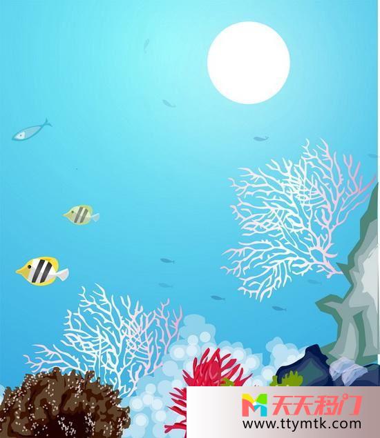 珊瑚月亮鱼移图 海底世界w-7063