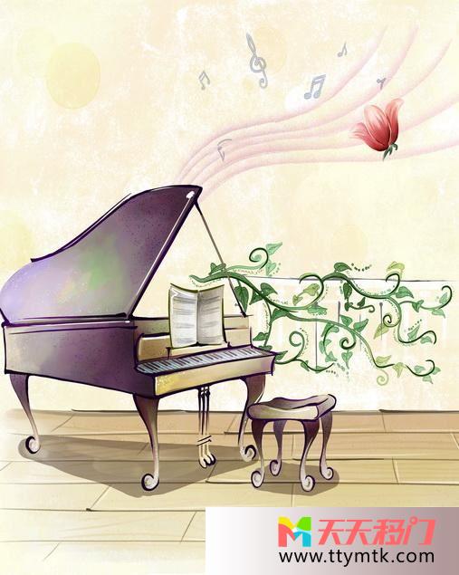 钢琴音符花蕊移图 贝多芬的音乐9-9084