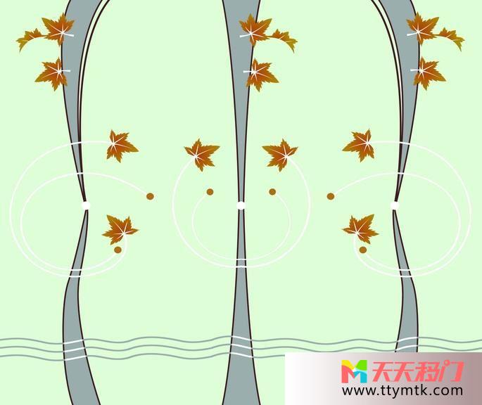 枫叶倒影白色底纹枫移图 落枫衣柜移门简约S-3797枫