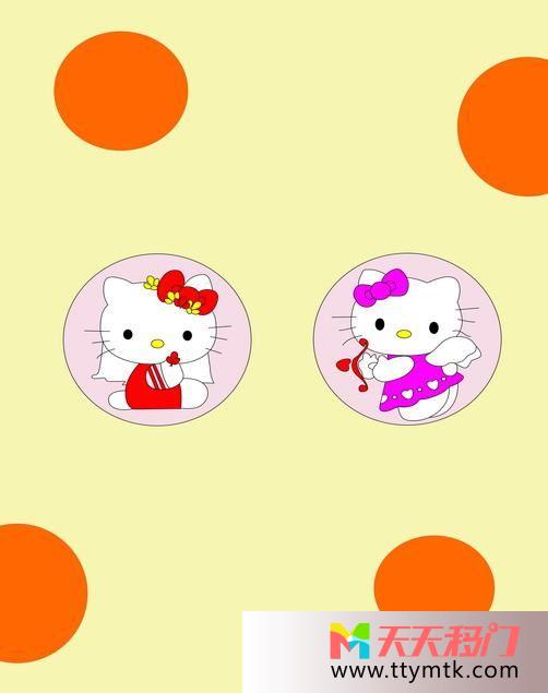 小猫红色星点橙色圈圈移图 被hello kitty萌化了S-3550HolleKitty