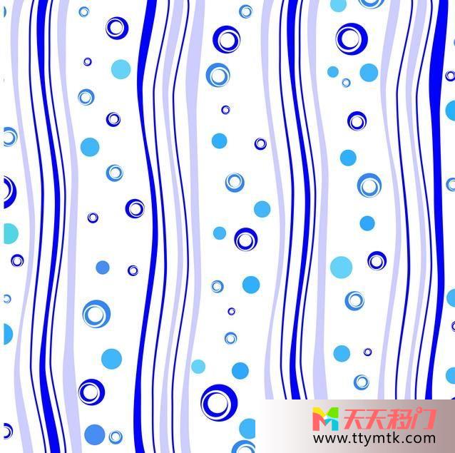 圈圈蓝色竖直条纹蓝色泡泡移图 偏爱圈圈衣柜玻璃移门H-1110蓝色泡泡