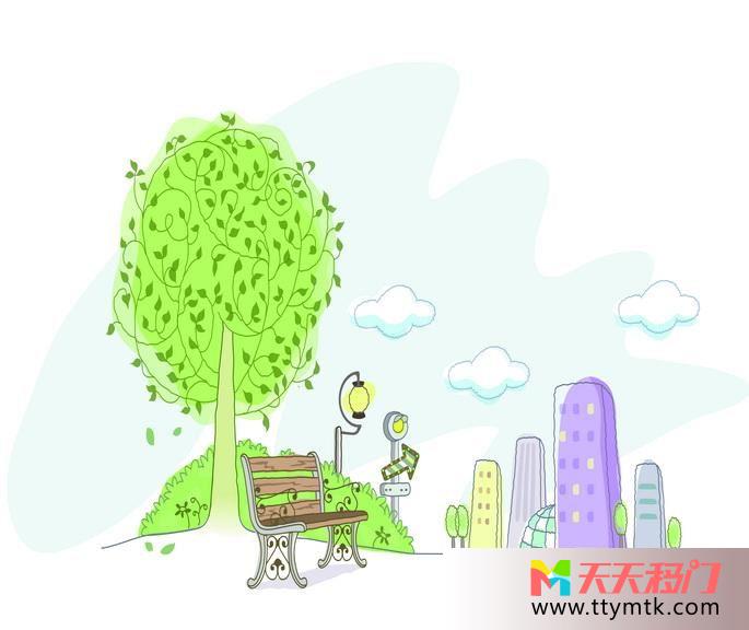 靠椅大树房屋等待移图 远离尘嚣阳台移门HJ-698等待