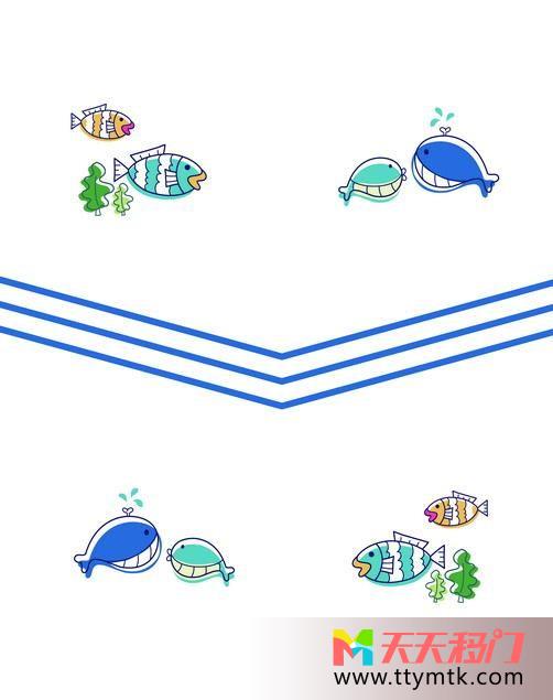 鱼儿水藻隔断自由自在移图 自在游走衣柜移门HJ-821自由自在