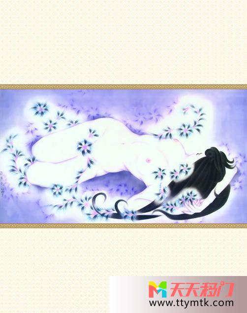 女孩繁星白色光束移图 睡美人卧室移门HJ-093富贵美人