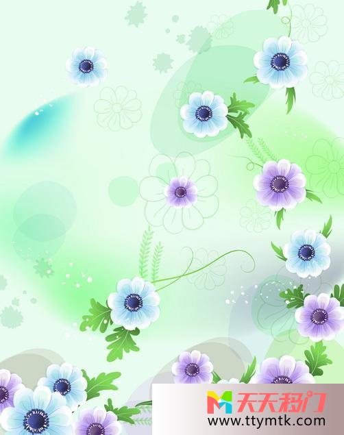 喇叭藤条紫色底纹紫情花二移图 喇叭情结卫浴玻璃移门HJ-518紫情花二