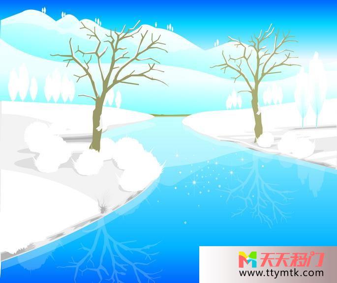 大雪马路枯枝大地银装移图 大雪初融索亚衣柜移门HJ-811大地银装