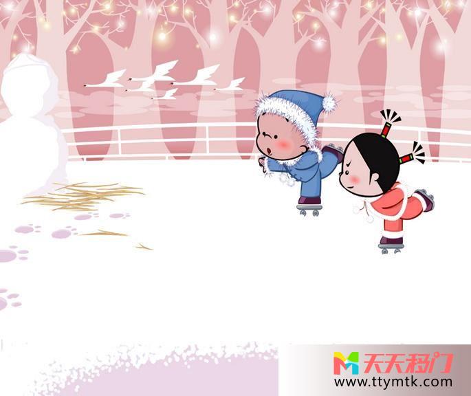 白雪男孩女孩小破孩移图 滑雪探险卧室移门HJ-837小破孩