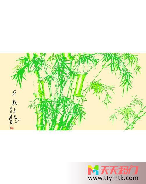 翠竹摇曳白色底纹翠竹常青移图 竹韵艺术移门HJ-058翠竹常青