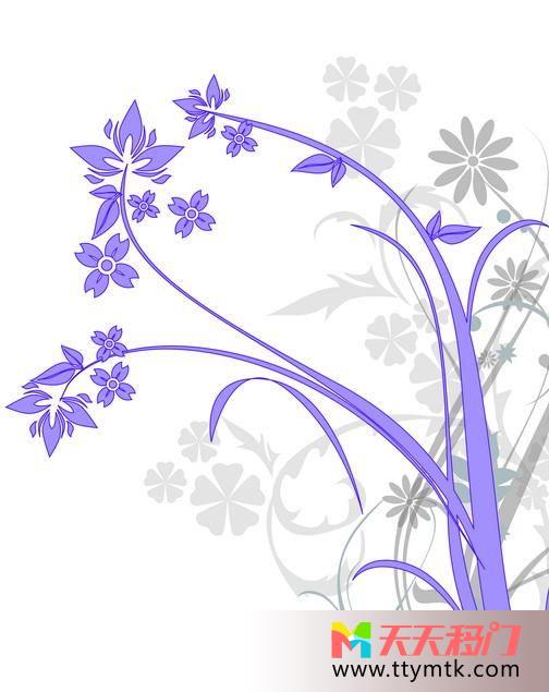 紫色花朵绿色花朵彩色底纹幸福相守移图 梦幻小紫花HJ-360幸福相守