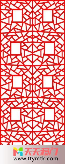 方块红色三角形仿古裂格移图 窗户剪纸艺术移门Y-036仿古裂格