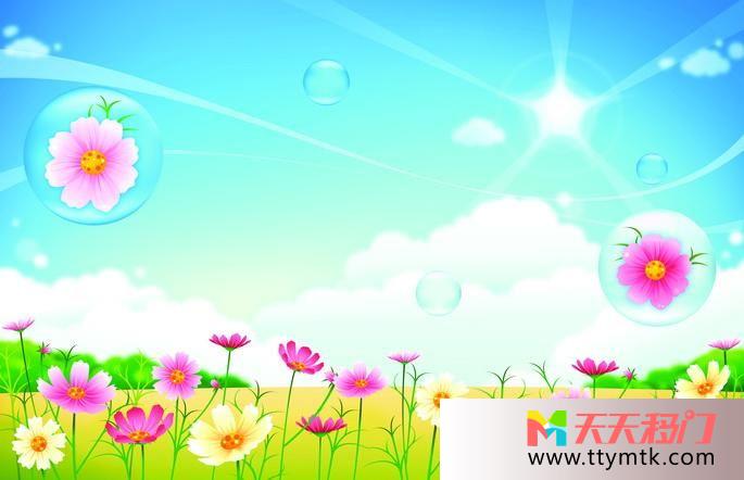 花泡泡叶子花花世界移图 鲜花飘舞卧室移门Y-1097花花世界