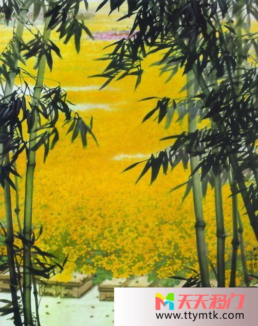 风景丰收竹林竹外丽景移图 竹林外的丰收厨房玻璃推拉门Y-1061竹外丽景