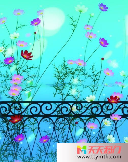 花叶子围栏花前月下移图 花开灿烂Y-1179花前月下
