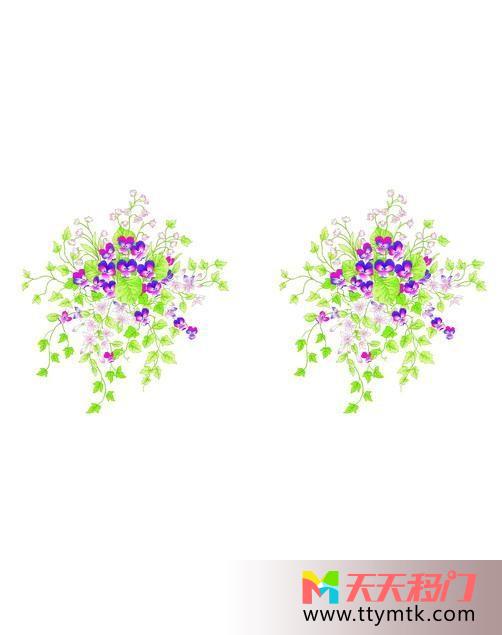 花卉植物淡雅移图 花卉Y-3046成双成对