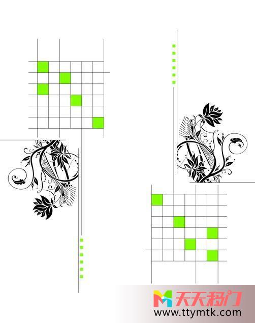 线条方格绿意移图 黑白格四维空间移门图库下载N-0970格局美