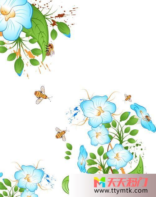 蜜蜂花朵飞舞移图 小蜜蜂阳台移门图片N-1204