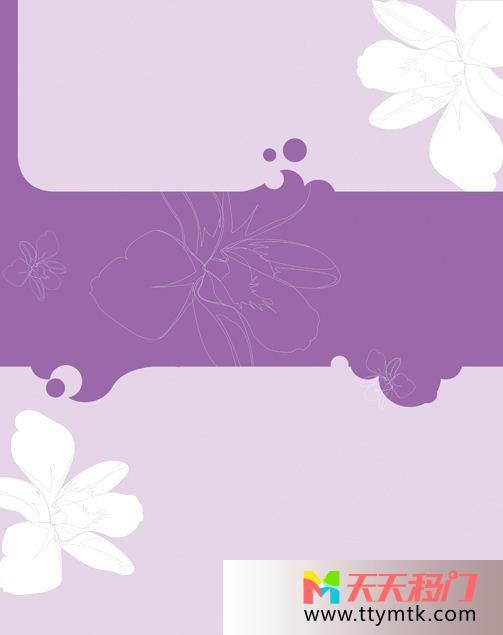 花朵紫色线条移图 心花怒放N-1086