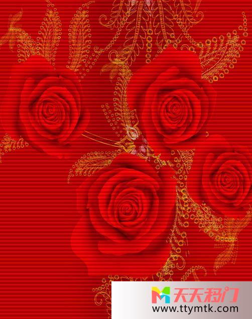 玫瑰鲜红爱恋移图 玫瑰之恋艺术玻璃移门推拉门N-949