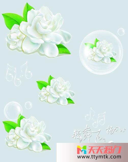洁白花朵纯洁轻舞飞扬移图 洁白花朵衣柜玻璃移门图片K-0137轻舞飞扬