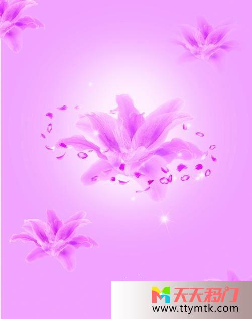 淡紫色花朵淡雅会飞的花朵移图 淡紫色的花朵玉砂玻璃移门K-0500会飞的花朵