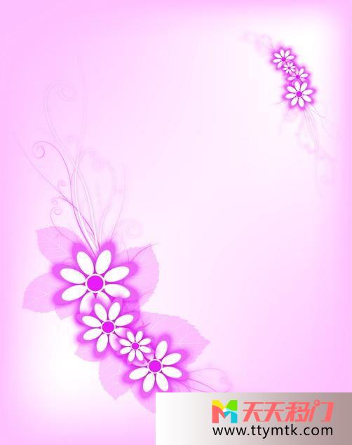 粉红花朵淡雅移图 粉色花朵K-0116粉色恋曲