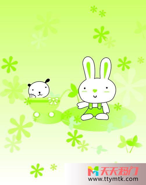 兔子绿色童话小兔精灵移图 小兔子乖乖SY-1297小兔精灵