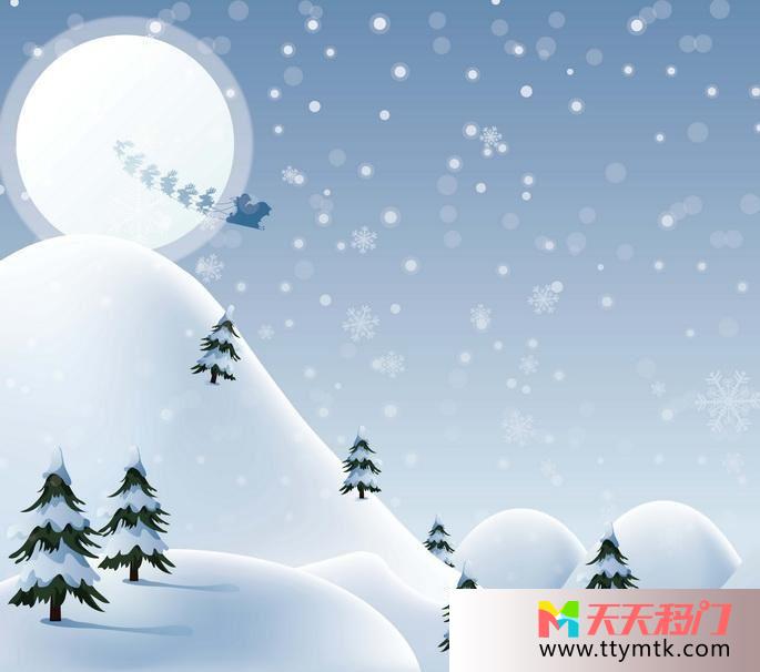 雪月亮圆点雪移图 雪国列车强化玻璃门SY-0367雪