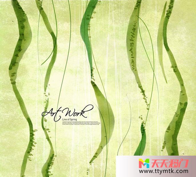 绿色艺术曲线艺术世界移图 绿叶艺术SY-0391艺术世界