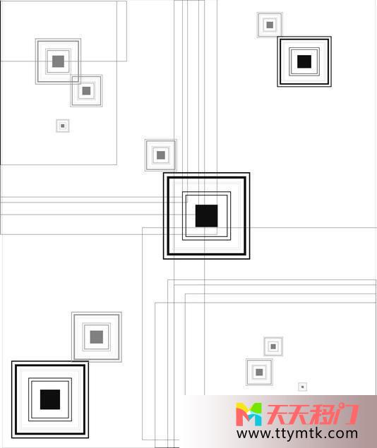 正方形黑白线条环珠格格移图 放映室SY-1272环珠格格