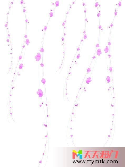 花朵淡粉优雅依旧飘零移图 垂花玻璃移门图片大全SY-1182依旧飘零