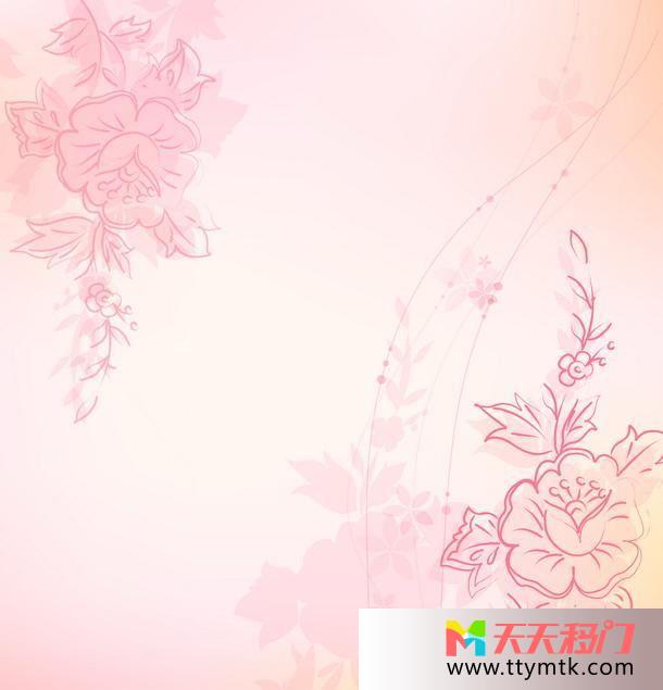 粉色花朵唯美上上签移图 粉花强化图库SY-0988上上签