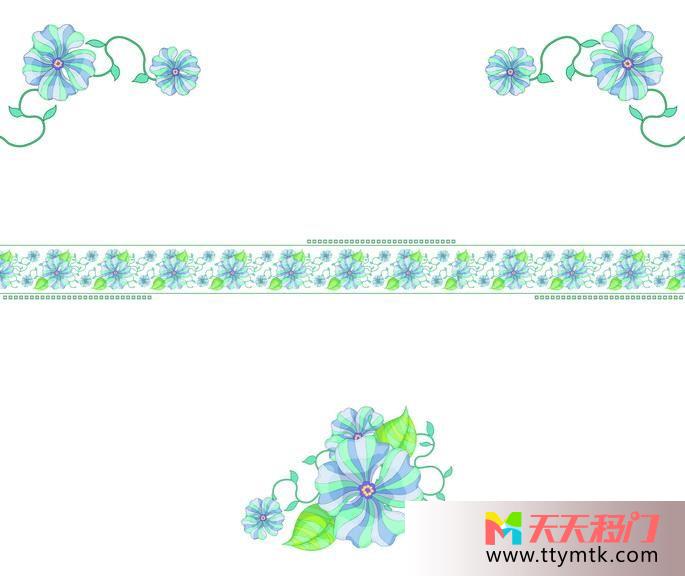 简单印花素雅移图 绽放青春玻璃橱窗移门C-7342