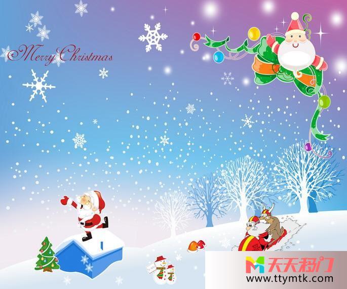 圣诞老人雪人圣诞树移图 圣诞10-1589