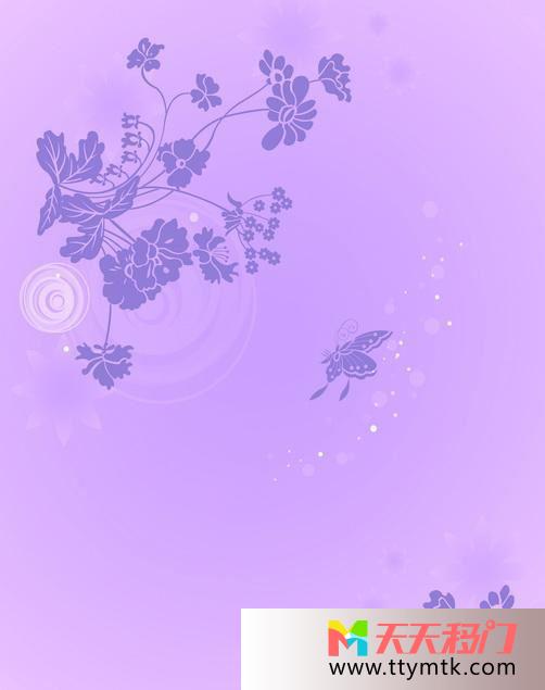 蝴蝶紫色之花移图 花引蝶C-3167