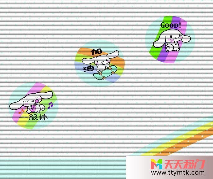 小兔子加油欢乐儿歌移图 卡通厨房玻璃移门图片C-3404儿歌-3