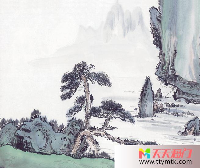 青山小树流水回眸移图 回归山水C-3371回眸