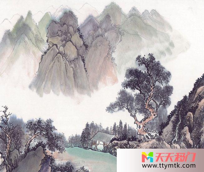 青山松树人家叹之移图 山水人家C-3372叹之