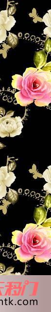 牡丹白色花团锦簇移图 花花世界强化艺术玻璃移门W-H021
