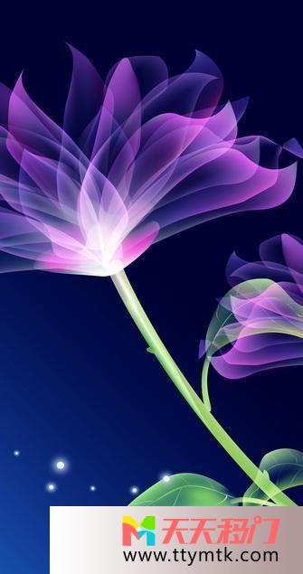 花透明紫色移图 旖旎厨房移门大全W-W019-3
