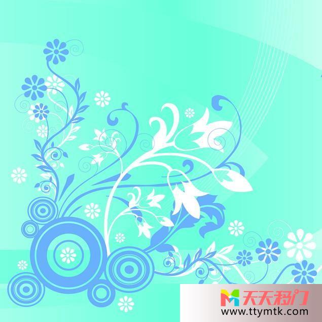 蓝色背景白色花蓝色花移图 相互依存强化写真H014随风02