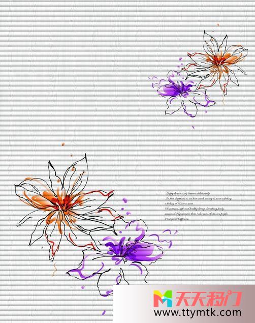 简单花朵素雅移图 水彩印象玻璃橱窗移门TC-147