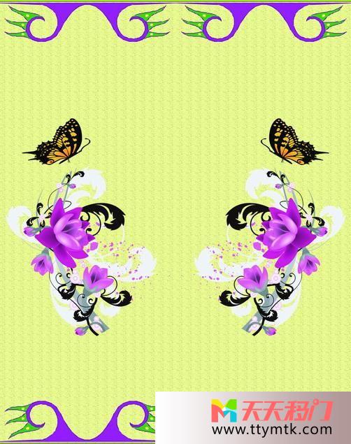 对称蝴蝶花朵移图 彩蝶寻花图TC-519